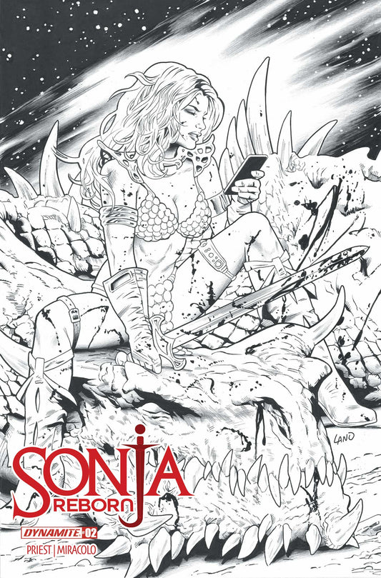 SONJA REBORN #2 CVR N GREG LAND LINE ART FOC BONUS VAR