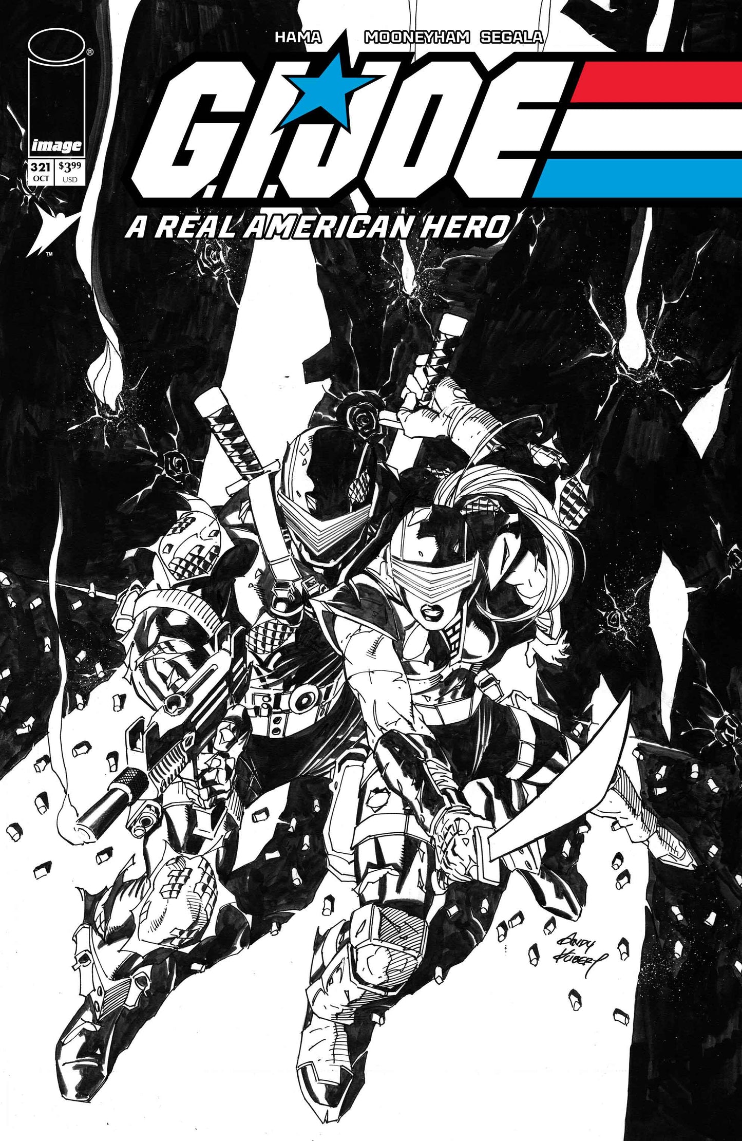 GI JOE A REAL AMERICAN HERO #321 CVR B ANDY KUBERT B&W VAR