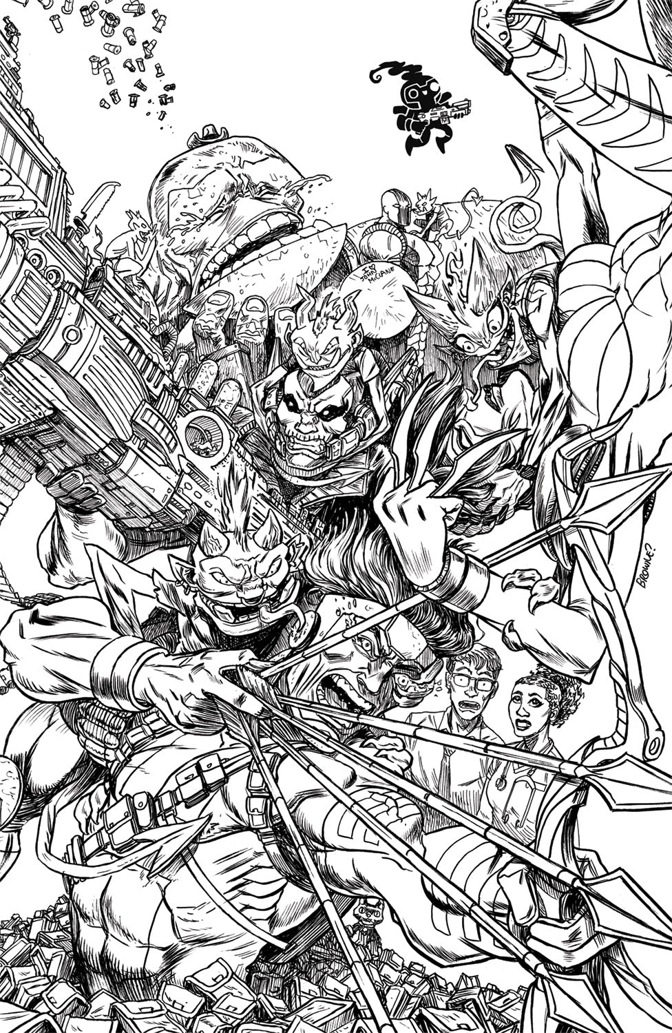 LUCKY DEVILS #6 (OF 9) CVR D RYAN BROWNE YOUNGBLOOD TEAM UP B&W VIRGIN VAR (MR)