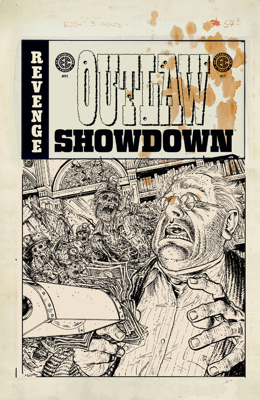 EC OUTLAW SHOWDOWN #1 CVR E INC 1:20 TONY MOORE B&W ARTIST EDITION VAR