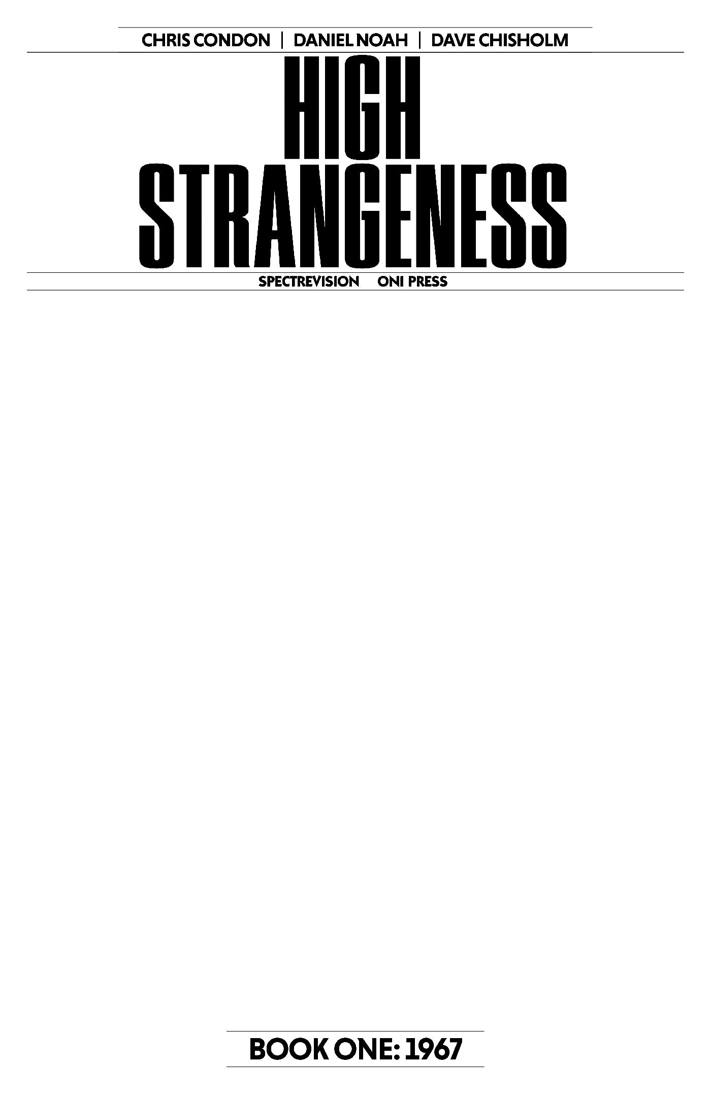 HIGH STRANGENESS #1 (OF 5) CVR G BLANK SKETCH VAR