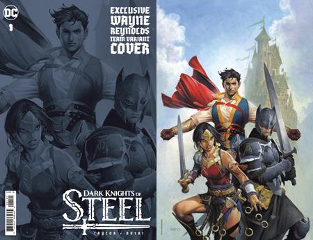 DARK KNIGHTS OF STEEL #1 (OF 12) CVR C TEAM WAYNE REYNOLDS CARD STOCK VAR (NET)