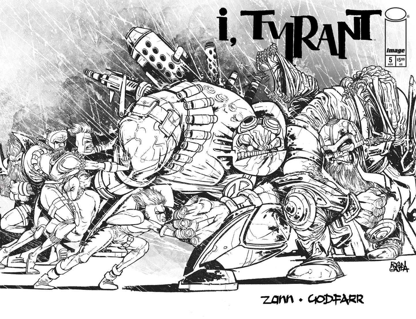 I TYRANT #5 CVR G RYAN GAJDA YOUNGBLOOD TEAM UP B&W VIRGIN VAR  (MR)