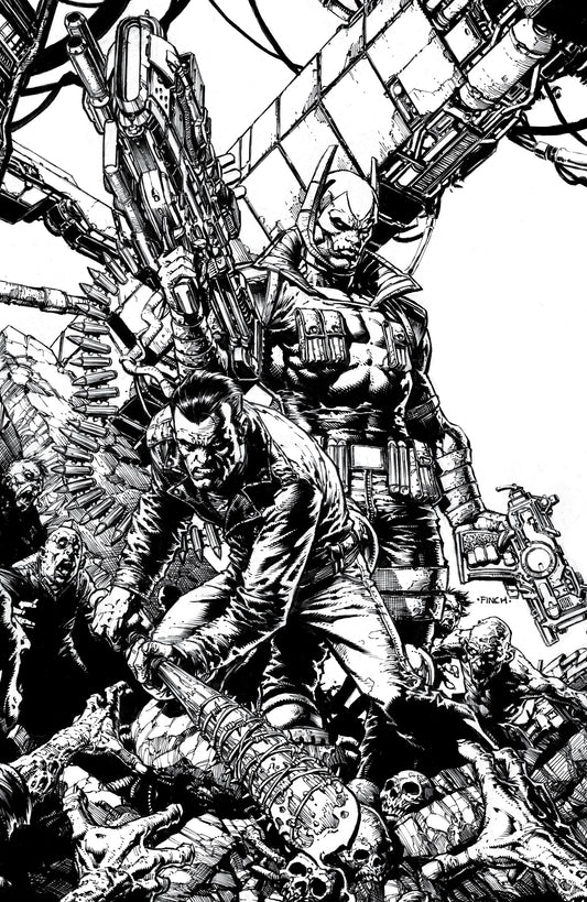 WALKING DEAD DELUXE #124 CVR E DAVID FINCH YOUNGBLOOD TEAM UP B&W VIRGIN VAR (MR)