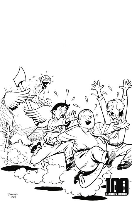 THREE STOOGES THANKSTOOGING #1 (ONE SHOT) CVR E ERIC SHANOWER CENTURY LTD B&W VAR Limited to 100 copies Allocations may occur