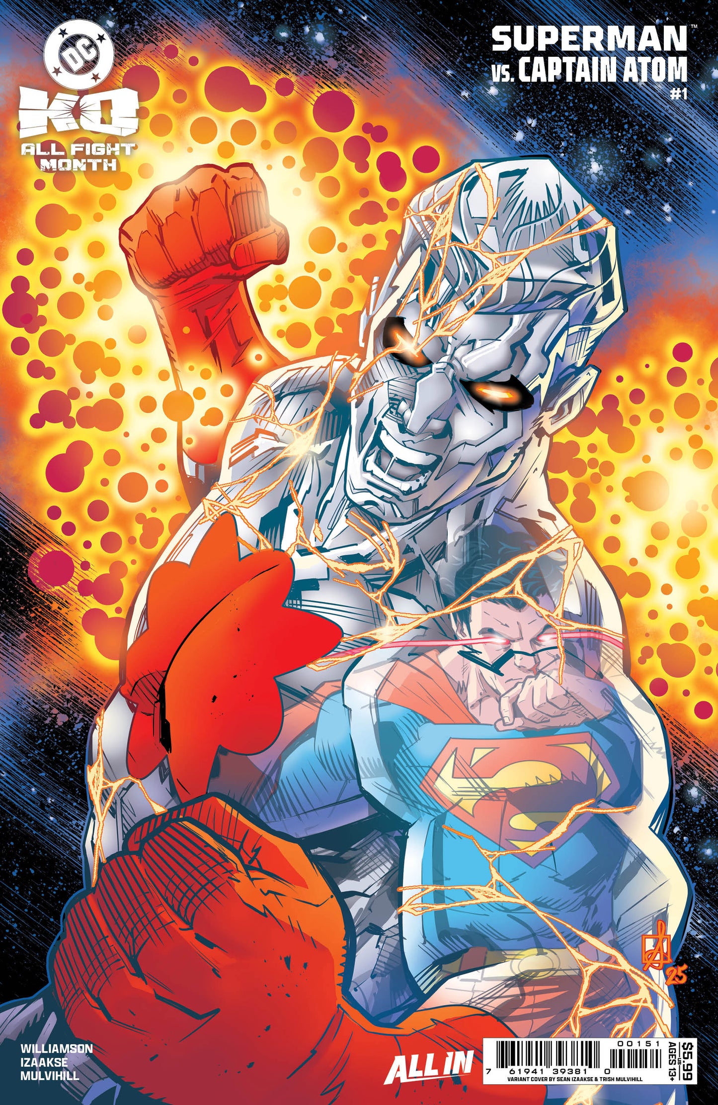 DC K.O. SUPERMAN VS CAPTAIN ATOM #1 (ONE SHOT) CVR E SEAN IZAAKSE CARD STOCK VAR