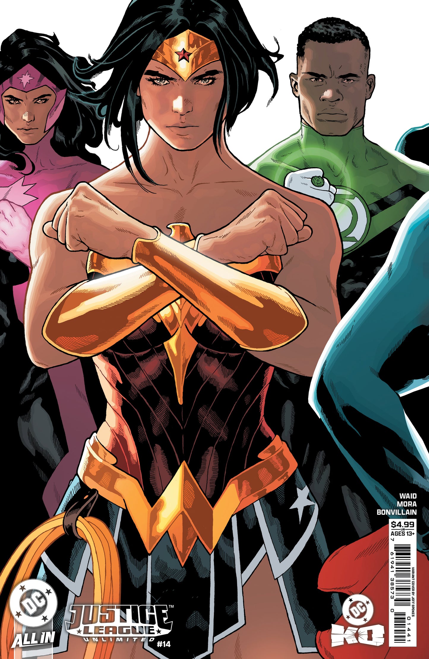 JUSTICE LEAGUE UNLIMITED #14 CVR C JEFF SPOKES CARD STOCK VAR (DC K.O.)