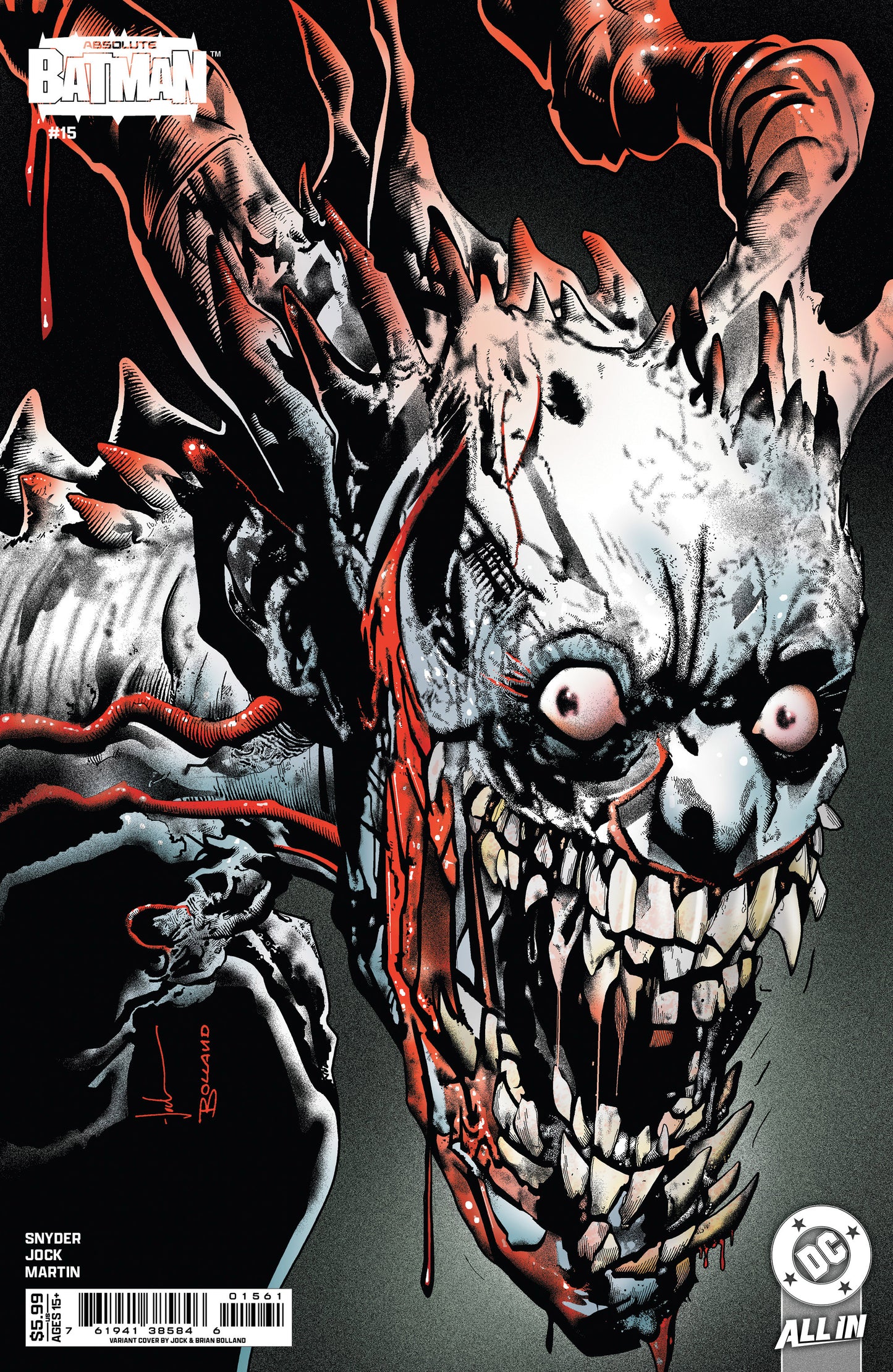 ABSOLUTE BATMAN #15 CVR D BRIAN BOLLAND JOCK CARD STOCK VAR