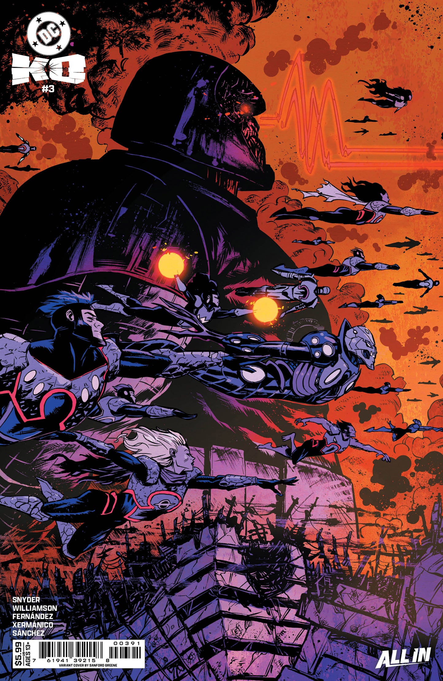DC K.O. #3 (OF 5) CVR F SANFORD GREENE DARKSEID CARD STOCK VAR