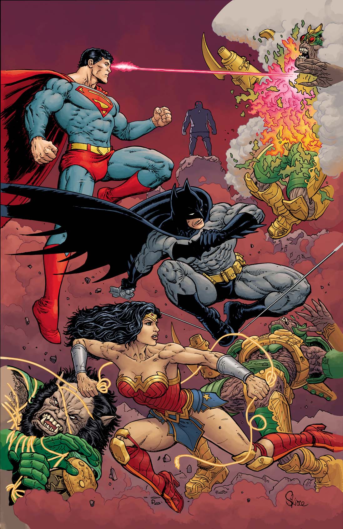 JUSTICE LEAGUE UNLIMITED #15 CVR B STEVE SKROCE CARD STOCK VAR (DC K.O.)