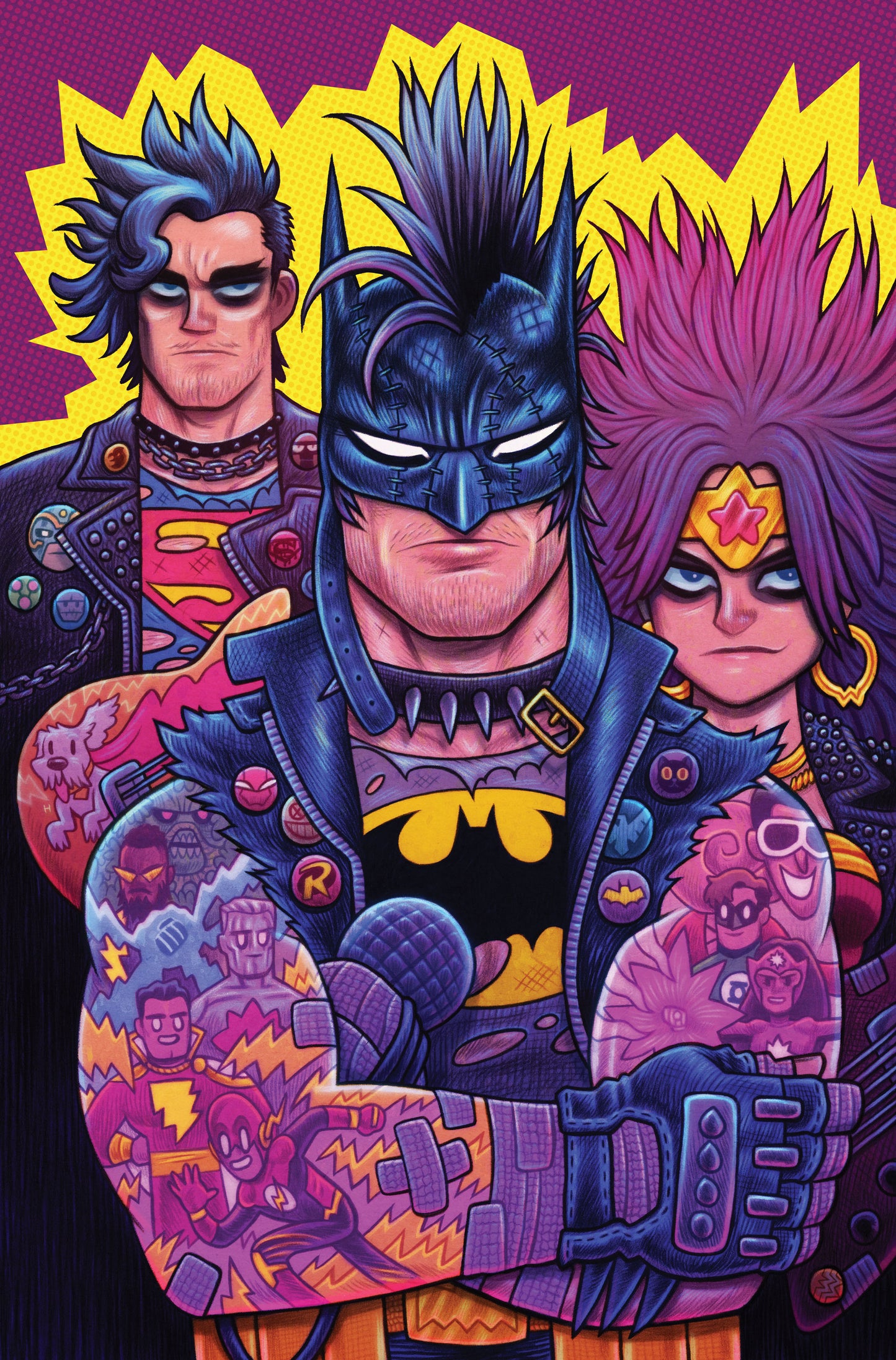 JUSTICE LEAGUE UNLIMITED #15 CVR G DAN HIPP PUNK ROCK CARD STOCK VAR (DC K.O.)