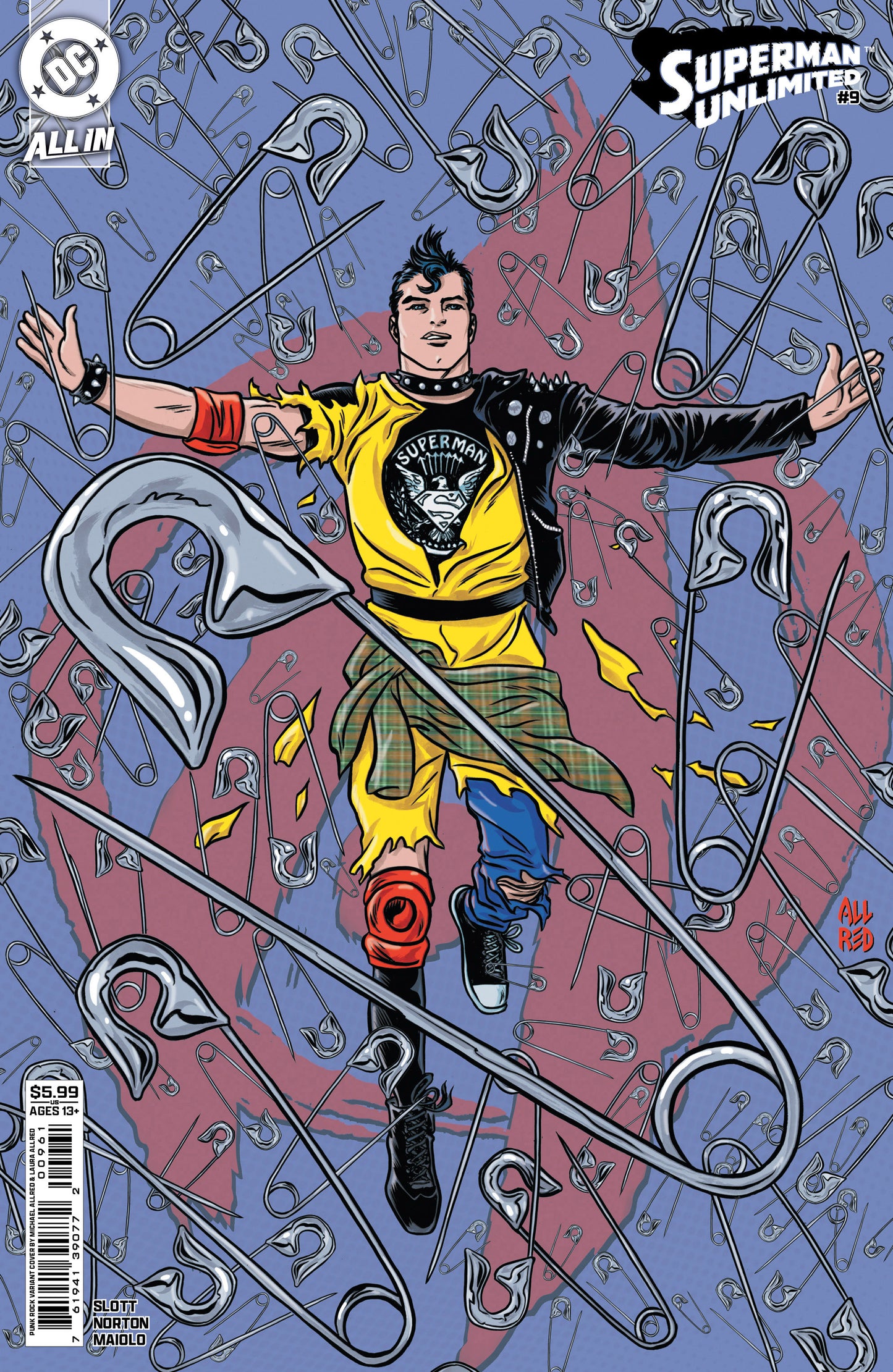 SUPERMAN UNLIMITED #9 CVR F MICHAEL ALLRED PUNK ROCK CARD STOCK VAR