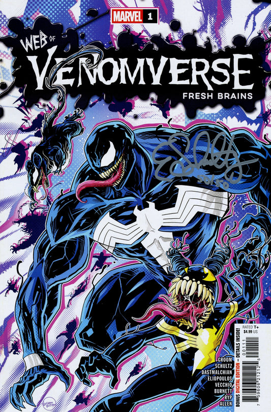 DF WEB OF VENOMVERSE FRESH BRAINS #1 SILVER SIGNATURE SERIES SIGNED BY ERICA SCHULTZ