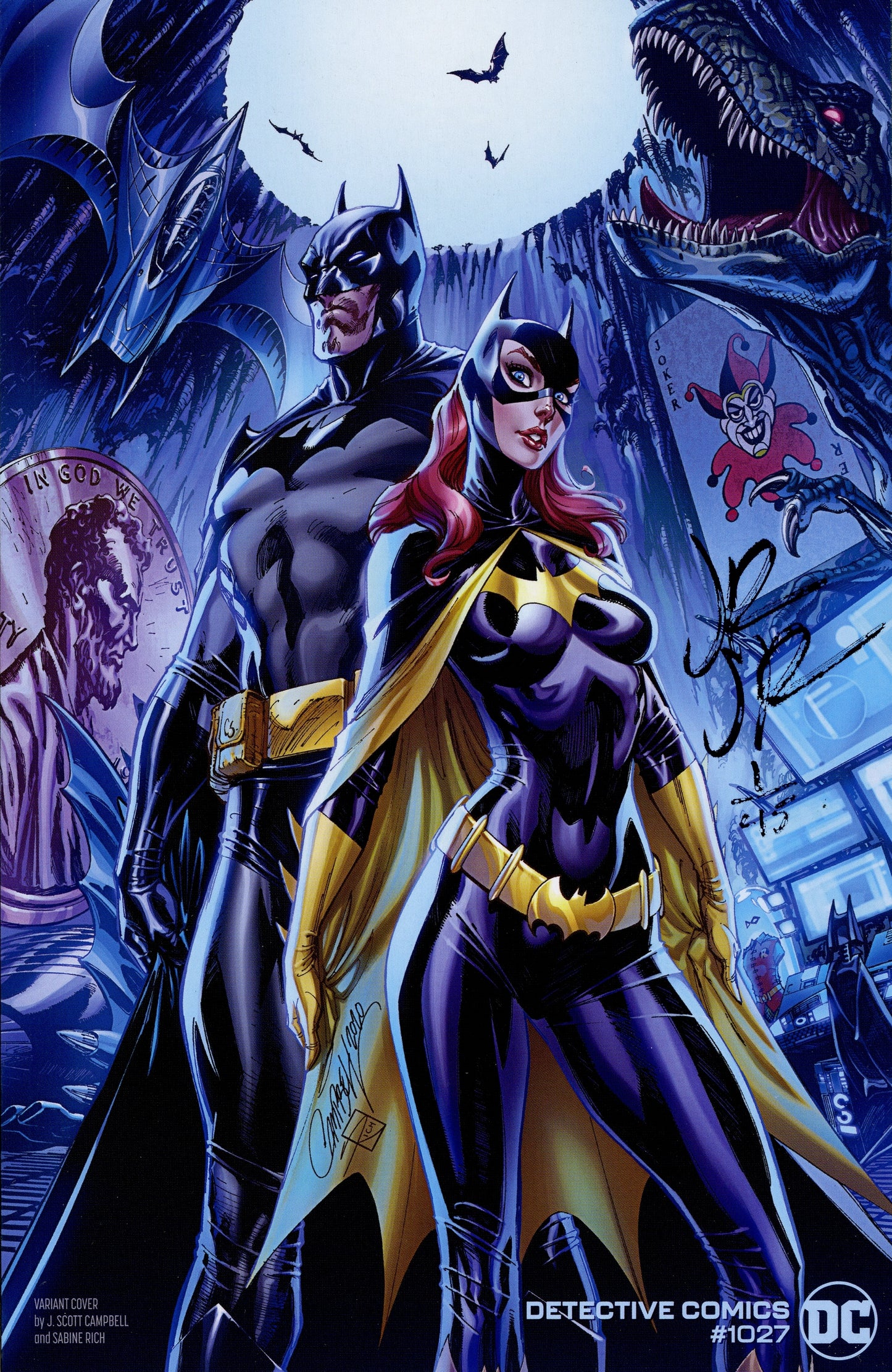 DF DETECTIVE COMICS #1027 J SCOTT CAMPBELL VARIANT SIGNED BY JOHN ROMITA JR