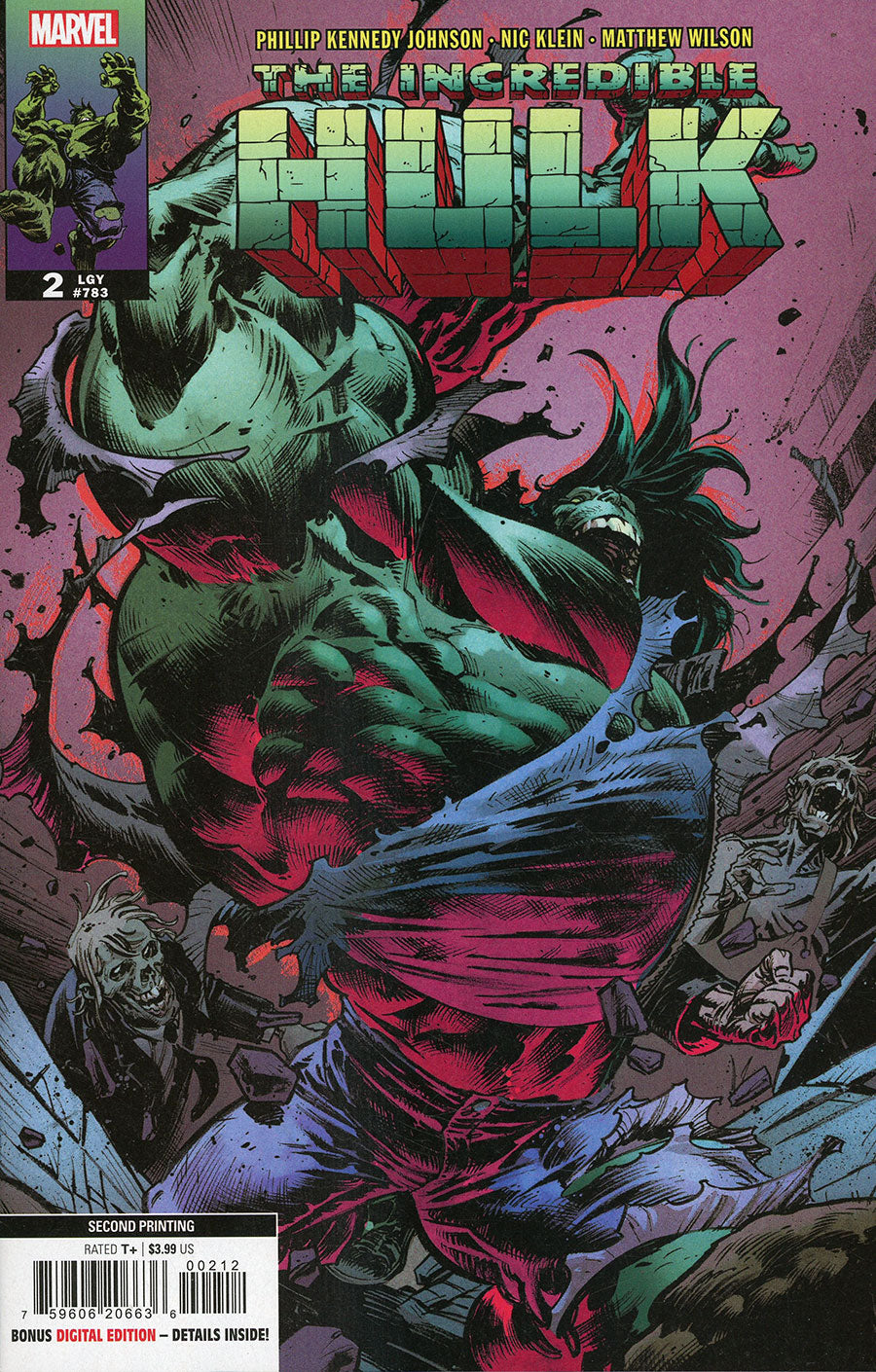 INCREDIBLE HULK (2023) #2 NICK KLEIN 2ND PRINTING VARIANT