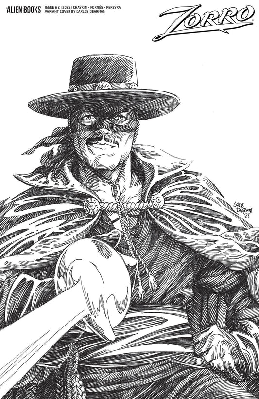 ZORRO #2 VARIANT D (DEARMAS B&W)