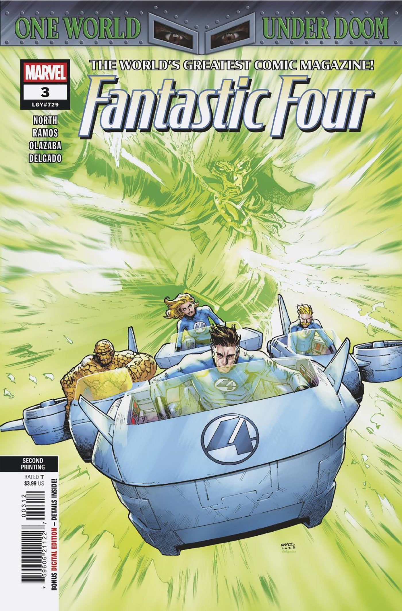 FANTASTIC FOUR #3 HUMBERTO RAMOS 2ND PRINTING VARIANT [DOOM]