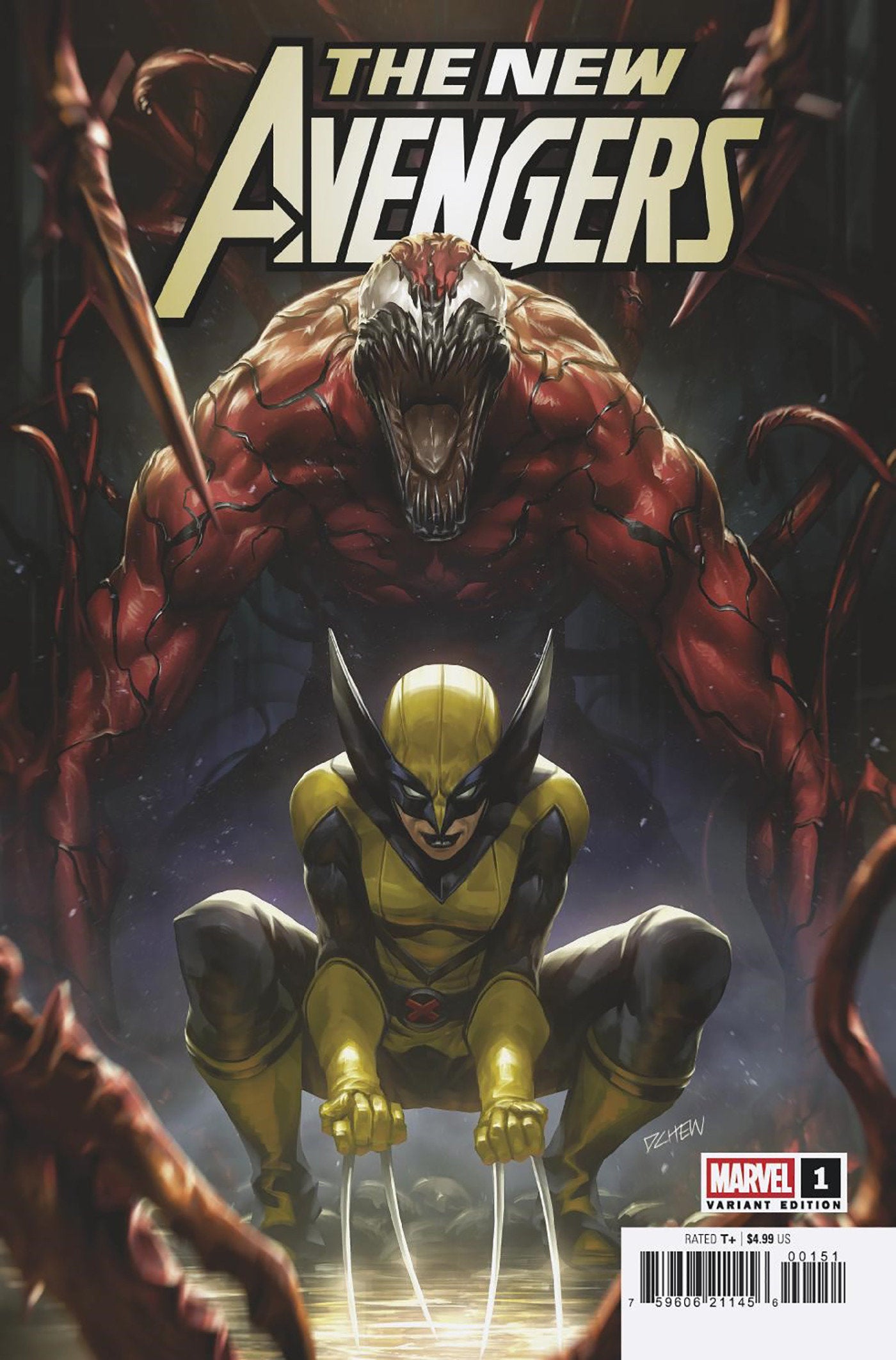NEW AVENGERS #1 DERRICK CHEW CARNAGE AND LAURA KINNEY WOLVERINE VARIANT B