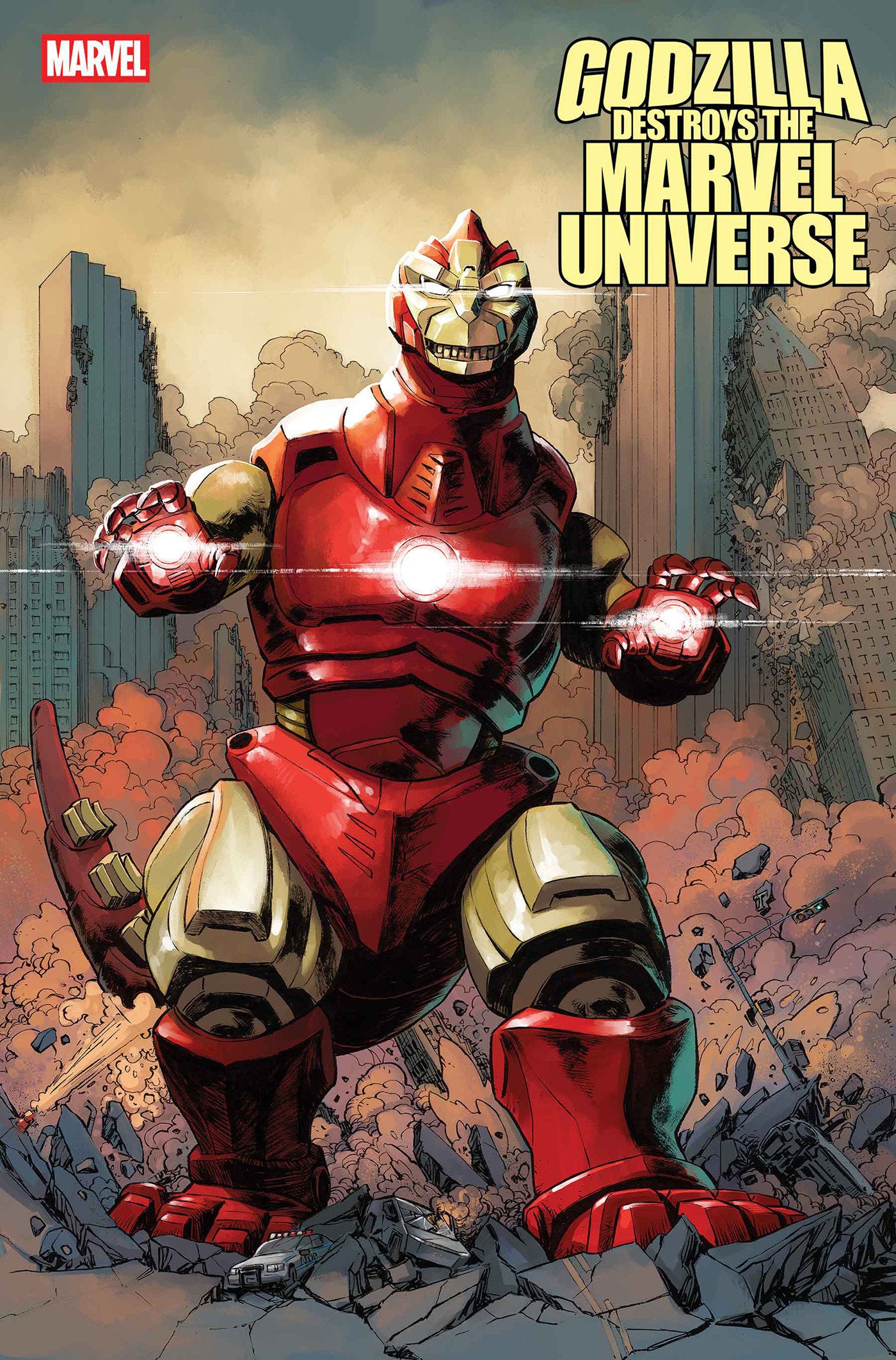 GODZILLA DESTROYS THE MARVEL UNIVERSE #3 DAVE WACHTER MARVELIZED IRON MAN-ZILLA VARIANT