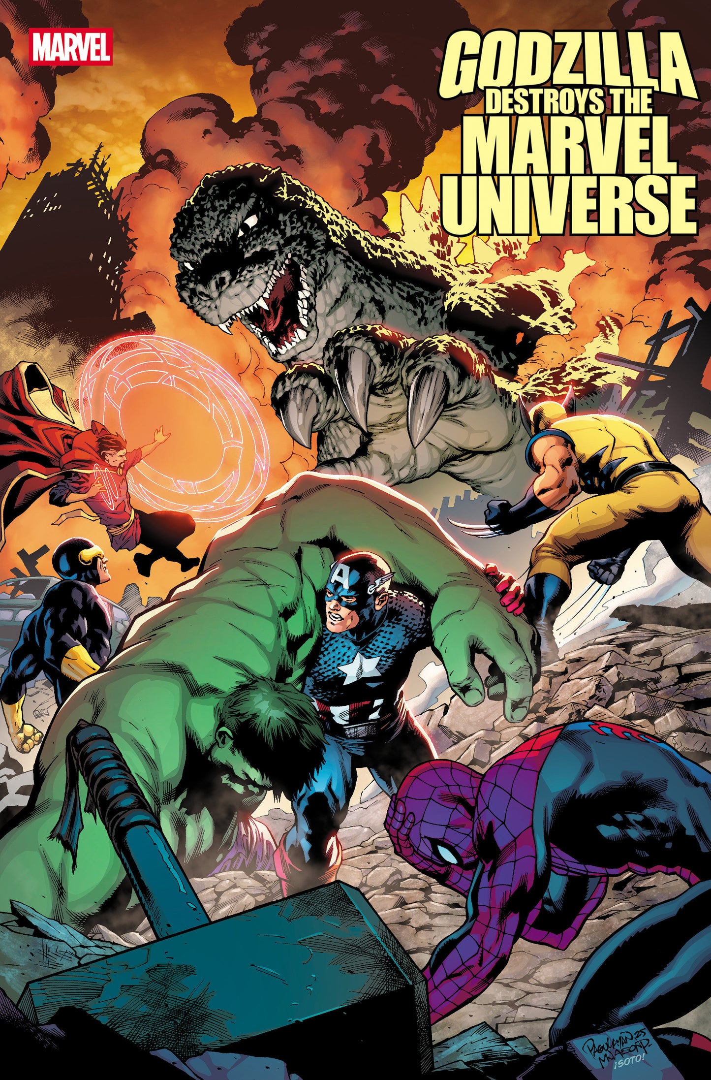 GODZILLA DESTROYS THE MARVEL UNIVERSE #5 CARLO PAGULAYAN FAN FAVORITE VARIANT