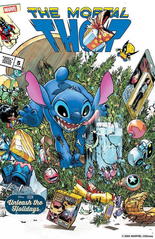 THOR #5 HUMBERTO RAMOS DISNEY STITCH UNLEASH THE HOLIDAYS VARIANT