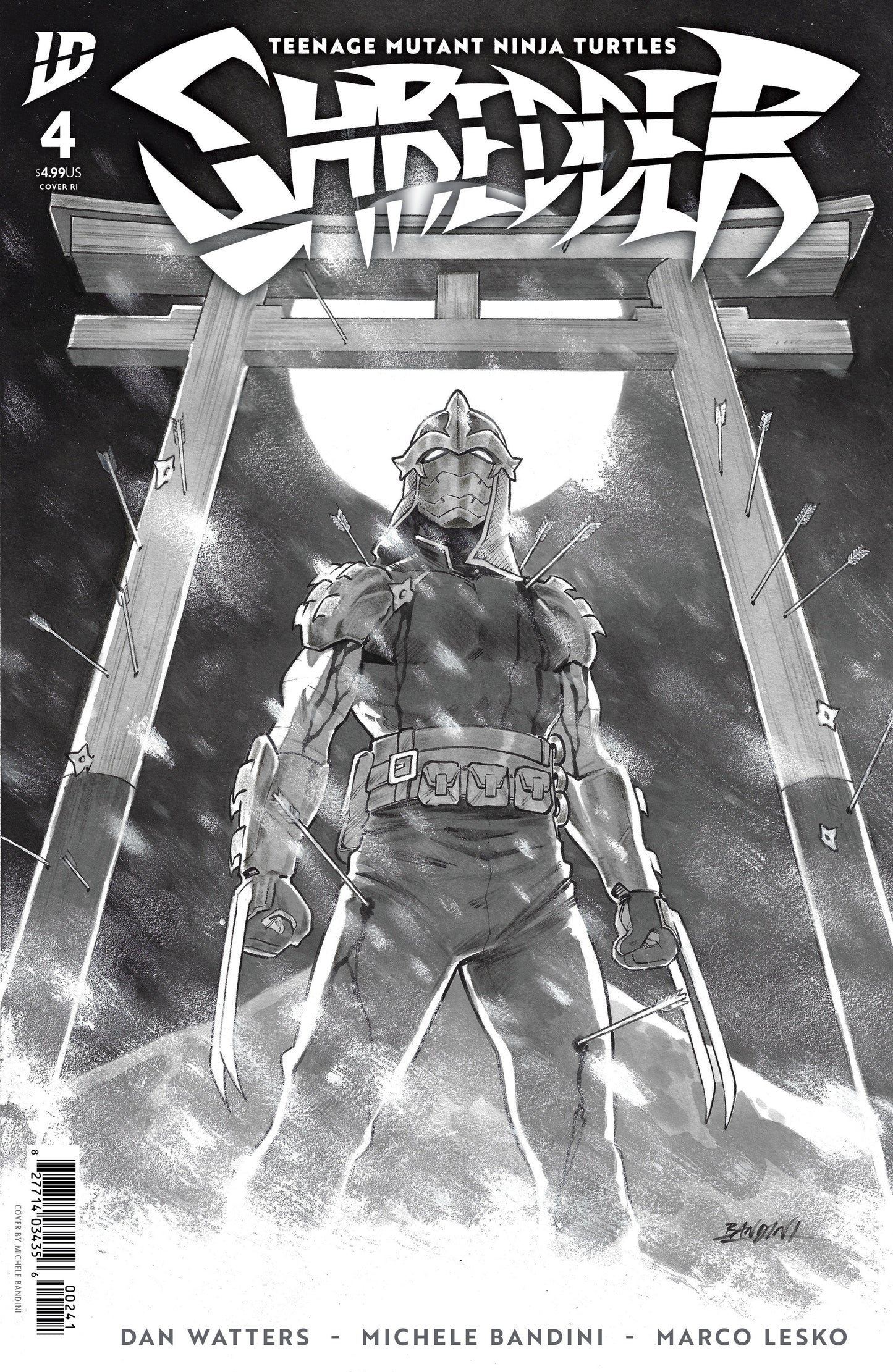 TEENAGE MUTANT NINJA TURTLES: SHREDDER #4 VARIANT RI (10) (BANDINI B&W)