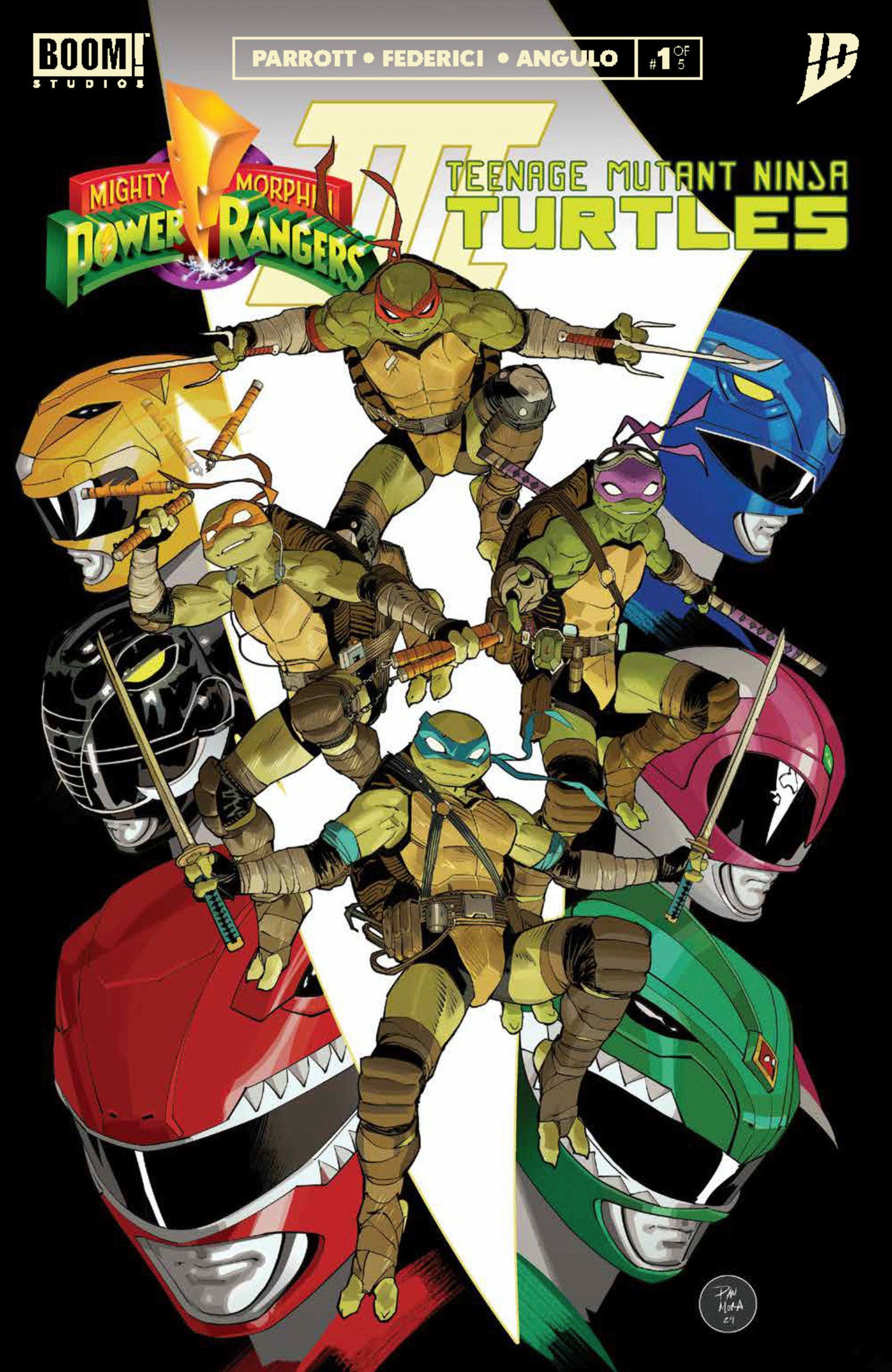 MIGHTY MORPHIN POWER RANGERS/ TEENAGE MUTANT NINJA TURTLES III #1 B VARIANT (DRESSED, MORA)