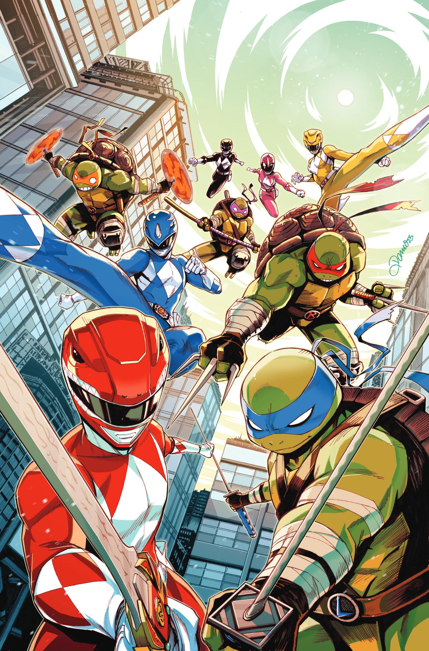 MIGHTY MORPHIN POWER RANGERS/ TEENAGE MUTANT NINJA TURTLES III #1 E VARIANT (FULL ART, FOIL, ZONNO)