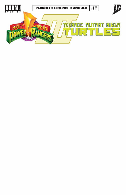 MIGHTY MORPHIN POWER RANGERS/ TEENAGE MUTANT NINJA TURTLES III #1 F BLANK VARIANT (DRESSED, SKETCH COVER