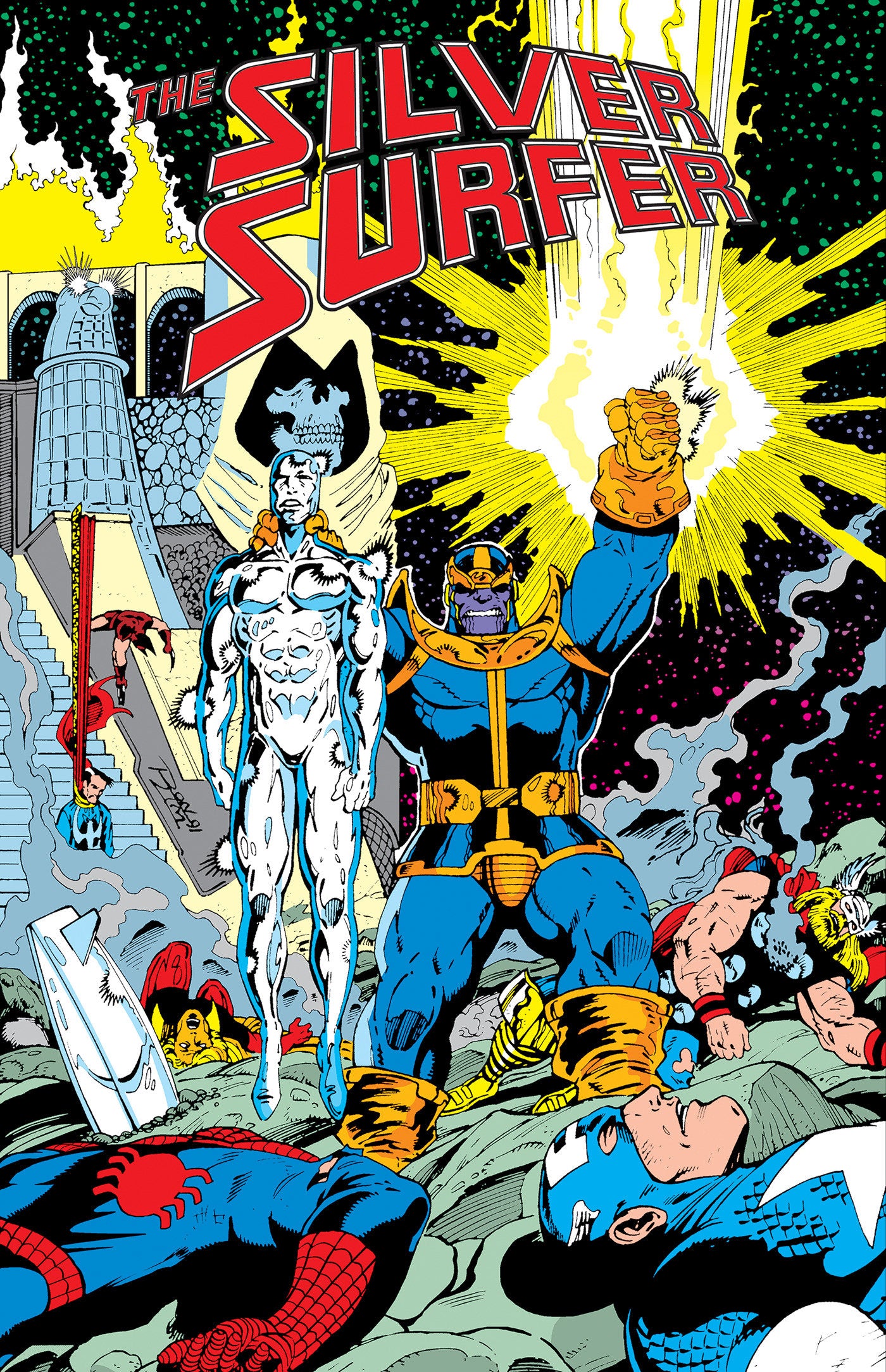 SILVER SURFER: THE INFINITY GAUNTLET OMNIBUS HC RON LIM INFINITY GAUNTLET COVER