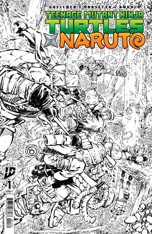 TEENAGE MUTANT NINJA TURTLES X NARUTO #1 VARIANT RI (10) (CORONA B&W) SECOND PRINTING [1:10]