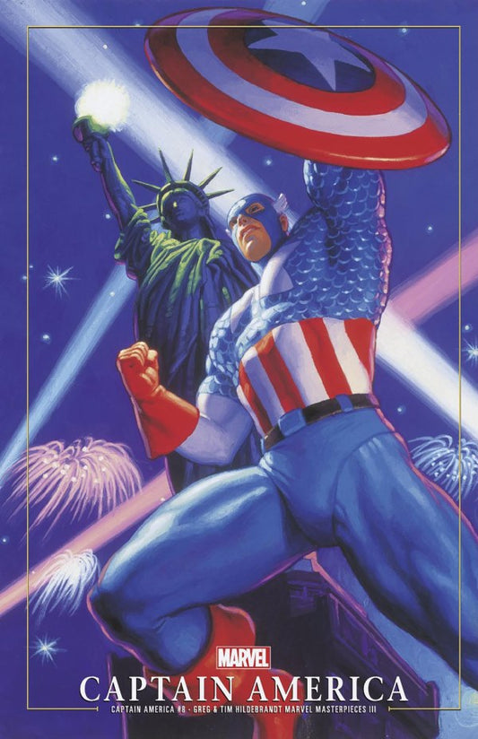 CAPTAIN AMERICA (2023) #8 GREG & TIM HILDEBRANDT CAPTAIN AMERICA MARVEL MASTERPIECES III VARIANT